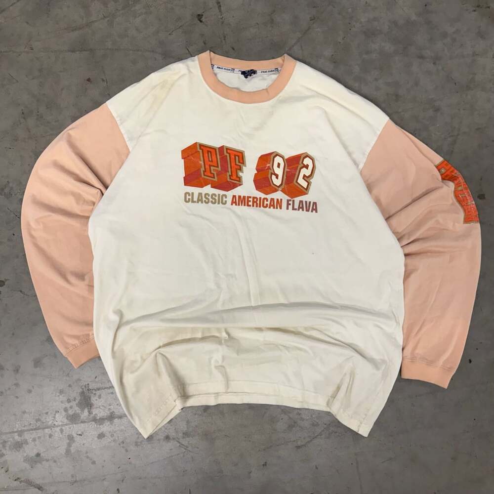 Phat Farm Long Sleeve T-Shirt Size XXL White Peach Classic American Flava